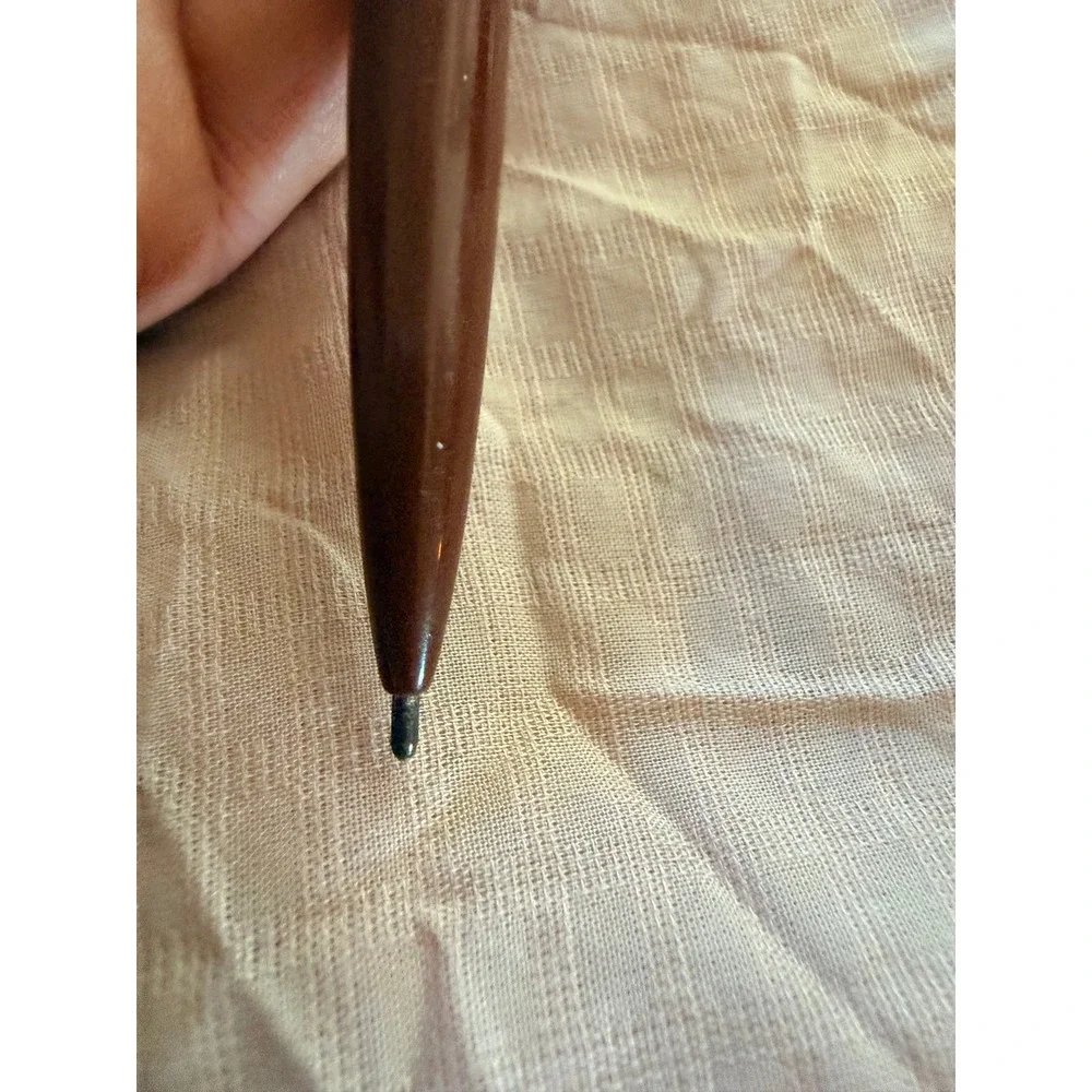Vintage Paper Mate Brown and Gold Ballpoint Pen Double Heart Logo USA Made